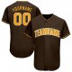 Women's Custom Brown Gold-White Baseball Jersey