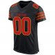 Women's Custom Black Scarlet-Gold Mesh Authentic Football Jersey