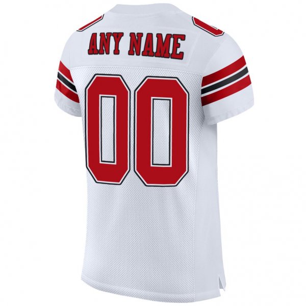 Preschool Custom White Red-Black Mesh Authentic Football Jersey