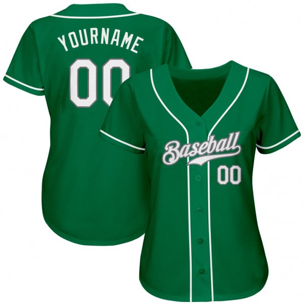 Kid's Custom Kelly Green White-Gray Authentic St. Patrick's Day Baseball Jersey