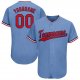 Youth Custom Light Blue Red-Navy Baseball Jersey