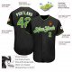 Women's Custom Black Neon Green-White Authentic Baseball Jersey