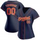 Men's Custom Navy Orange-White Authentic Baseball Jersey