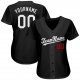 Men's Custom Black White-Red Authentic Baseball Jersey