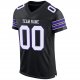 Preschool Custom Black White-Purple Mesh Authentic Football Jersey