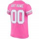 Men's Custom Pink White-Light Gray Mesh Authentic Football Jersey