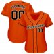 Men's Custom Orange Black-Cream Baseball Jersey