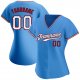 Kid's Custom Powder Blue White-Red Authentic Baseball Jersey