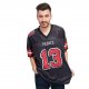 Kid's Custom Black Red-White Mesh Authentic Football Jersey