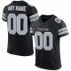 Men's Custom Black Silver-White Mesh Authentic Football Jersey