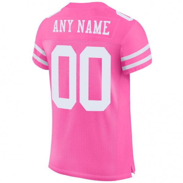 Preschool Custom Pink White Mesh Authentic Football Jersey