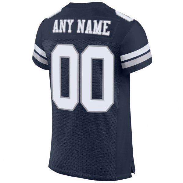 Preschool Custom Navy White-Light Gray Mesh Authentic Football Jersey