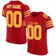 Women's Custom Red Gold-White Mesh Authentic Football Jersey