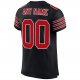 Men's Custom Black Red-White Mesh Authentic Football Jersey