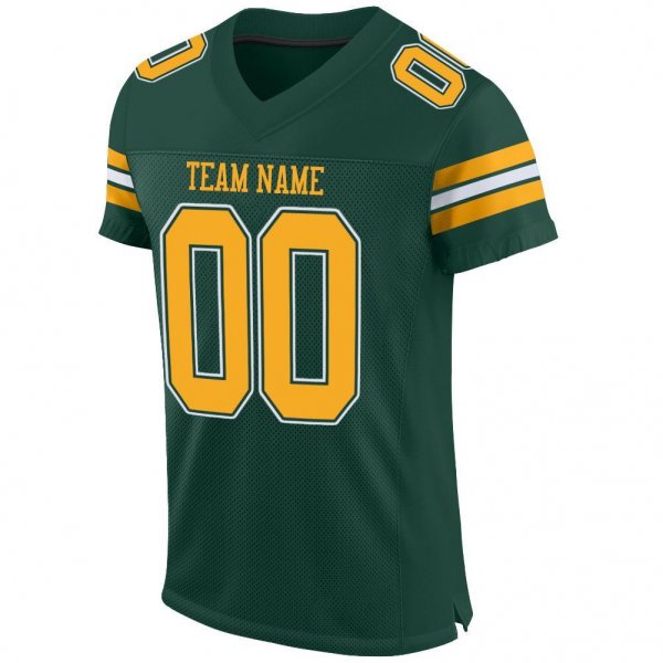 Preschool Custom Green Gold-White Mesh Authentic Football Jersey