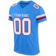 Men's Custom Powder Blue White-Red Mesh Authentic Football Jersey