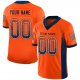 Youth Custom Orange Navy-White Mesh Drift Fashion Football Jersey