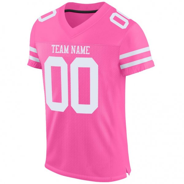 Preschool Custom Pink White Mesh Authentic Football Jersey