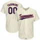 Women's Custom Cream Navy Pinstripe Navy-Red Baseball Jersey