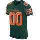 Women's Custom Green Orange-White Mesh Authentic Football Jersey