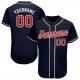 Men's Custom Navy Red-White Baseball Jersey