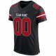 Kid's Custom Black Red-White Mesh Authentic Football Jersey