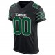 Kid's Custom Black Gotham Green-White Mesh Authentic Football Jersey