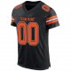 Preschool Custom Black Orange-White Mesh Authentic Football Jersey