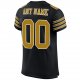 Women's Custom Black Old Gold-White Mesh Authentic Football Jersey