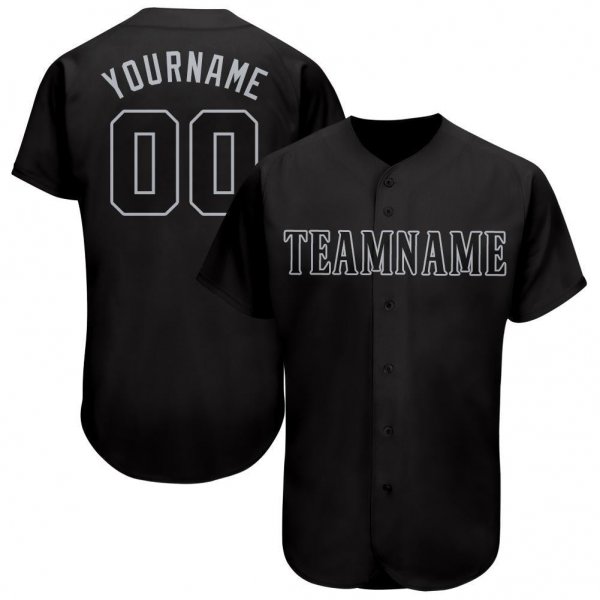 Preschool Custom Black Gray Baseball Jersey