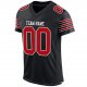 Men's Custom Black Red-White Mesh Authentic Football Jersey