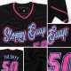 Kid's Custom Black Pink-Light Blue Authentic Baseball Jersey