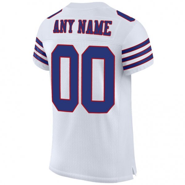 Kid's Custom White Royal-Red Mesh Authentic Football Jersey