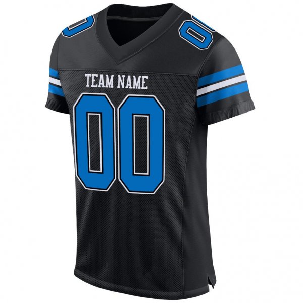 Women's Custom Black Panther Blue-White Mesh Authentic Football Jersey