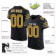 Women's Custom Black Old Gold-White Mesh Authentic Football Jersey