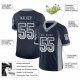 Youth Custom Navy Light Gray-White Mesh Drift Fashion Football Jersey