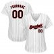 Women's Custom White Black Pinstripe Black-Red Authentic Baseball Jersey