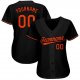 Youth Custom Black Orange Baseball Jersey