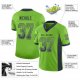 Men's Custom Neon Green Navy-Gray Mesh Drift Fashion Football Jersey