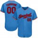 Men's Custom Powder Blue Red-Navy Authentic Baseball Jersey