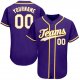 Women's Custom Purple White-Gold Authentic Baseball Jersey