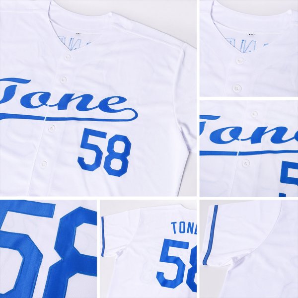 Youth Custom White Royal Baseball Jersey