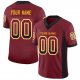 Youth Custom Burgundy Black-Gold Mesh Drift Fashion Football Jersey