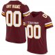 Women's Custom Burgundy White-Gold Mesh Authentic Football Jersey