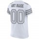 Kid's Custom White Silver-Black Mesh Authentic Football Jersey