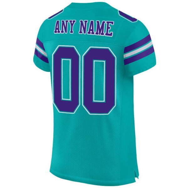 Preschool Custom Aqua Purple-White Mesh Authentic Football Jersey