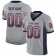 Youth Custom Light Gray Navy-Scarlet Mesh Drift Fashion Football Jersey