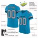 Men's Custom Panther Blue Light Gray-Black Mesh Authentic Football Jersey