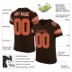 Kid's Custom Brown Orange-White Mesh Authentic Football Jersey