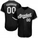 Women's Custom Black White-Gray Authentic Baseball Jersey